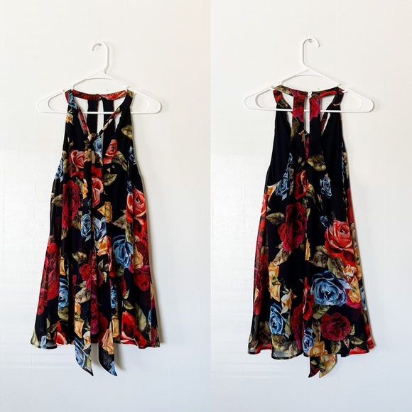 Show me your Mumu Tess Tie Mini Dress in Bloom Bloom - Picture 4 of 9